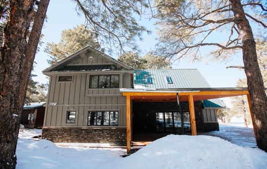 house in snow