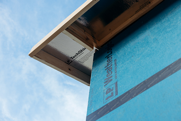 a corner of a home under construction